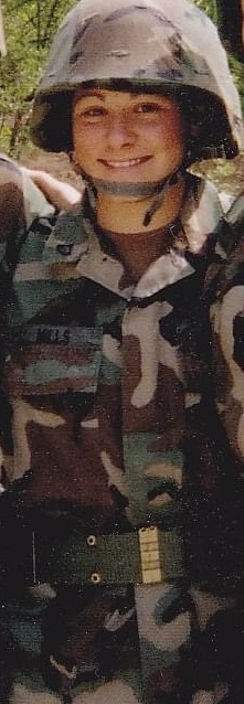 Amber Kirkpatrick in uniform smiling for a photo.